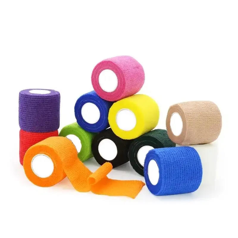 Iniesta 12 Rolls Youth Knitted Self-Adhesive Elastic Bandage Wrap, Spider Silk Breathable Non-Woven Sports Tape for Pets, Outdoor Use, Durability and Flexibility All-Seasons Athletic Tape