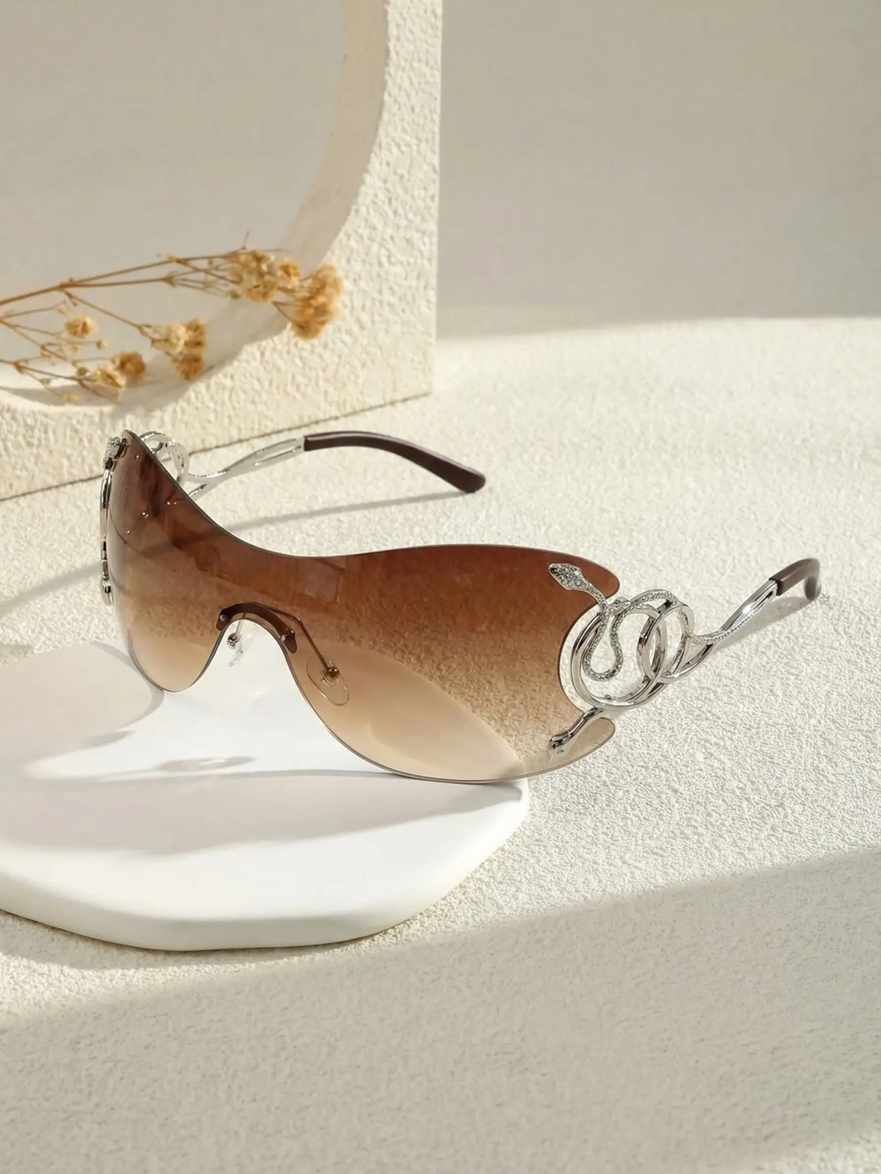 Y2K Snake Frameless Fashion Glasses, Cool Glasses, Stylish Glasses, Fashion Eyewear, Gradient Snake Decor, Hot Girl Style, Daily Wear, Party Accessories, Perfect Gift Choice