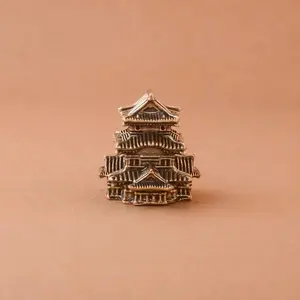 Brass Micro Landscape Accessories Ancient Pagoda Bonsai Model, Traditional Chinese Miniature Building Decorative Figurine, Home Office Ornament, Home Decor Ornaments, Statues