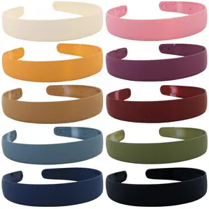 10 count Plastic Headbands with  1inch Wide Comb, Non-Slip Comfortable Colorful Short Hair Accessories for Women and Girls
