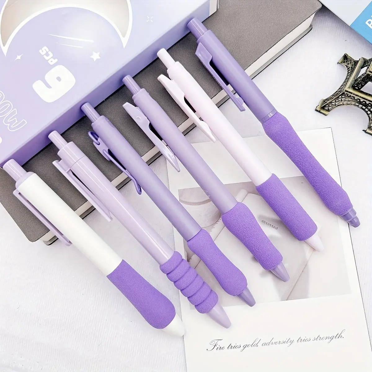 6-Pack Dopaamine Soft Grip Aesthetic Gel Pens Set, Unique Pens, Stress Relief New Year Gift, School Exam Writing Tools, Ink, 0.5mm Tip