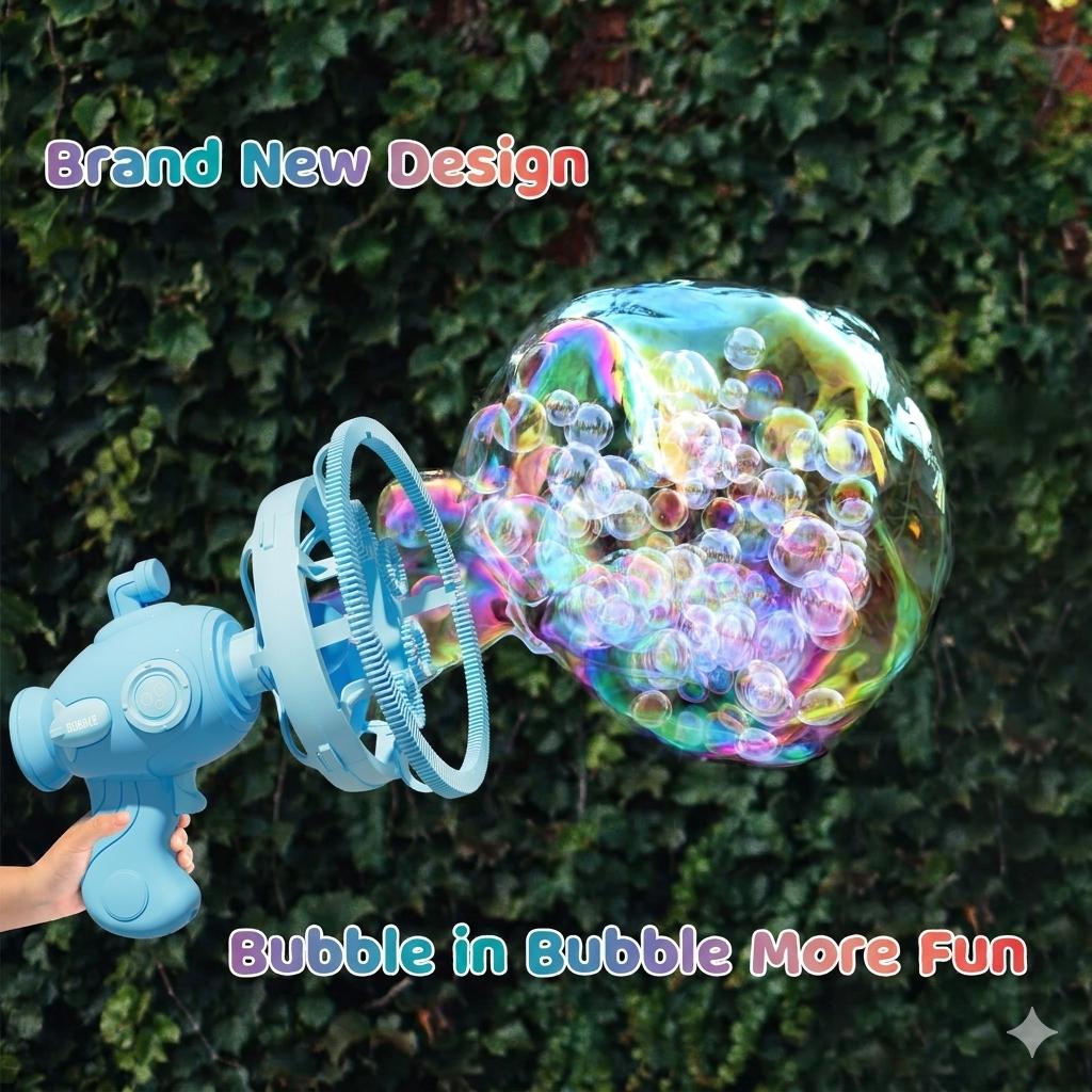 Kids Bubble Gun 2 Pack Angel Bubble Machine Gun for Toddlers, Outdoor Toys Automatic 13-Hole Bubbles for Kids Blower Maker Easter Basket Stuffers Valentines Gift Party for Boys Girls