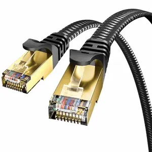 YYTEEK Cat 8 Ethernet Cable 100FT, High Speed Braided 40Gbps 2000Mhz Network Cord Cat8 RJ45 Shielded Indoor Heavy Duty LAN Cables Compatible with Gaming PC PS5 PS4 PS3 Xbox Modem Router