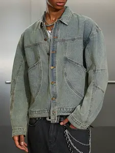 Jackets men - Men Washed Denim Jacket Oversized Casual Streetwear for Everyday Wear men's jackets for winter winter clothes y2k clothing clothes for men jacket for men winter outfits vacation outfits outfits y2k clothes jackets winter outfit