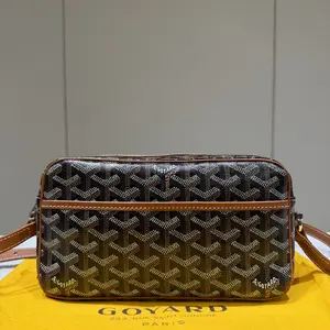 Pre-owned Goyard Leather Crossbody Bags Goyardine Sac Cap Vert Black Gold 84398603