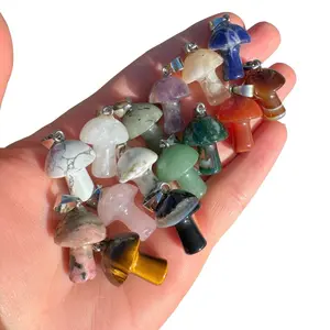 Gemstone Mushroom Pendant - Crystal Mushroom Pendant