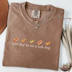 Hot Dog Shirt, Comfort Colors, Bad Day to Be a Hotdog, Funny Retro Hotdog, Women's 4th of July Shirt, Memorial Day Shirt, Labor Day Shirt