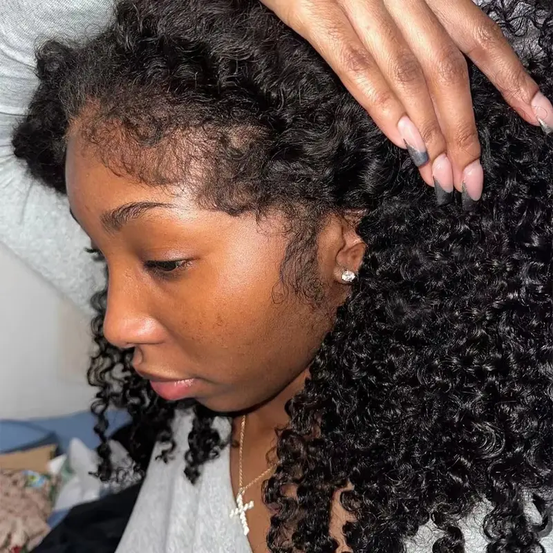 CORIIANA 250% Lace Front Wig Human Hair Afro Kinky Curly 13x6 HD Lace Frontal Wigs With 4C Edges For Black Women Baby Hair Pre Plucked 200 Density