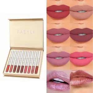 FAEYLI 8Pcs Velvet Matte Lipstick Set Long Lasting Waterproof Lipstick Kit for Women Daily Makeup Gift Set