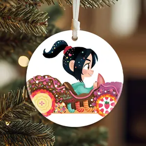 Christmas Ornaments Sugar Rush Wreck It Ralph Sugar Rush Birthday X-Mas New Year Holiday Acrylic Decor Family Circle Tree