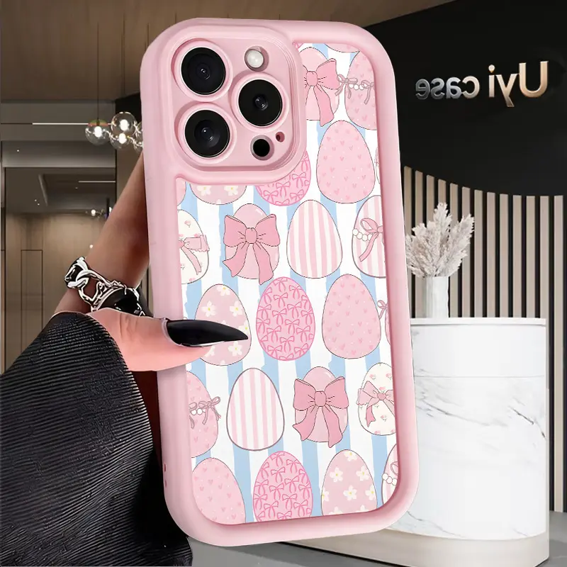 Easter Egg Parade Phone Case for iPhone 17 Air 16 Pro Max 15 Plus 14 13 12 11 XS X Full Body Protection Shockproof Soft Silicone Cover Smartphone Protective