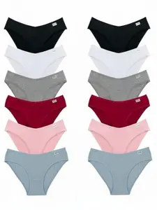 8415#Women's Cotton Underwear, Multicolor Pack, 12 Pack