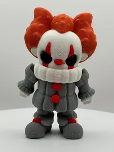Pennywise IT Clown | Horror Movie Flexi Figurine | 3D Printed Articulated Creepy Collectible | Halloween Decor