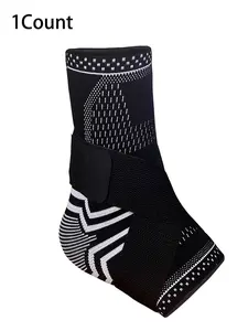 Sporty Unisex's Colorblock Criss Cross Design Ankle Sleeve, Sport Adjustable Velcro Compression Ankle Brace, Ankle Support for Women Men