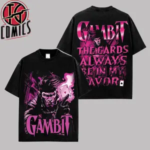 [IG] Gambit XMen Comics Graphic Premium Acid Washed Cotton T-Shirt, X-Factor MCU Comic Graphic Tee, Super Hero MCU Universe Comics Book Fans Shirt, Comic Book Outfit, Gift For Hero Fans