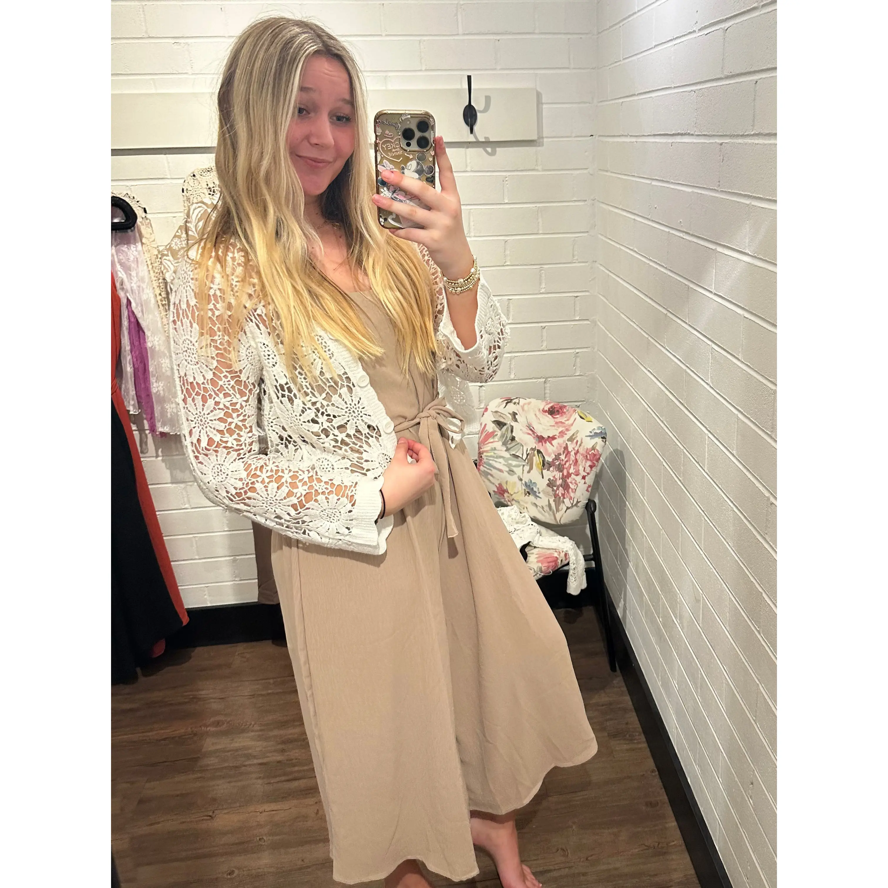 Khaki Wide Strap Jumpsuit