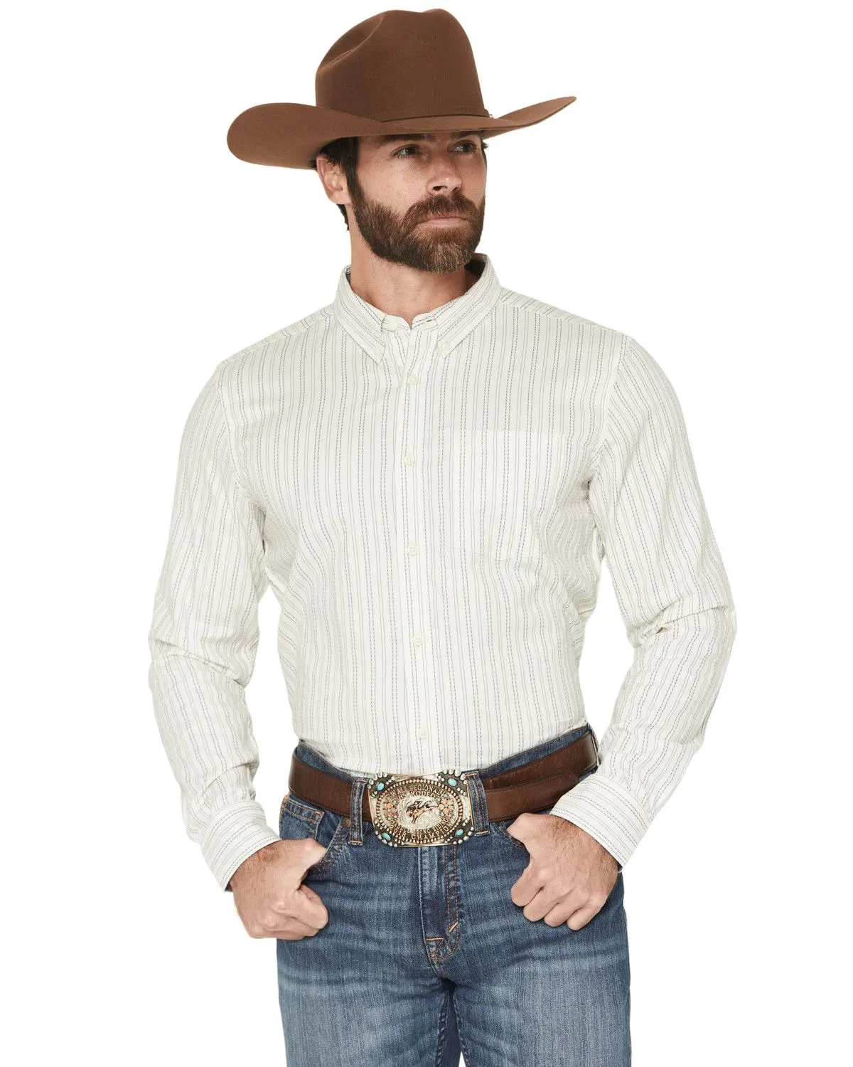 Cody James Men's Men'S Cade Dobby Stripe Print Long Sleeve Button-Down - Cjsp26w31-Offwht