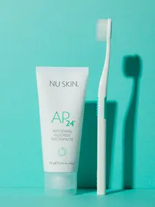 Nuskin AP 24 Whitening Fluoride Toothpaste and Toothbrush Oral Daily Cleansing. Anti Plaque