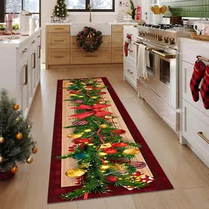 Christmas Plaid Long Runner Rug, Festive Home Decor, Multiple Color Patterns, Soft Durable Carpet for Indoor Outdoor Use, Farmhouse Kitchen Rugs