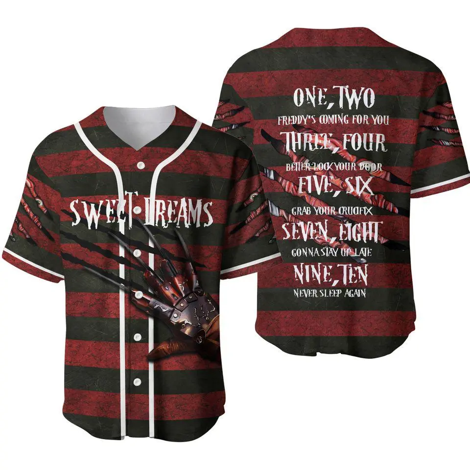 Print 3D Freddy Krueger Shirt, Freddy Krueger Baseball Jersey