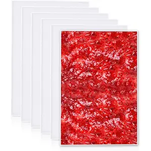 6 Pcs Silicone Dehydrator Trays with Edge, 10.6 x 7.5 Inch Fruit Leather Mats Compatible with Basic Dehydrator, Non-stick Reusable Multi-purpose Fruit Roll Sheets for Liquids, Jerky, Fruit