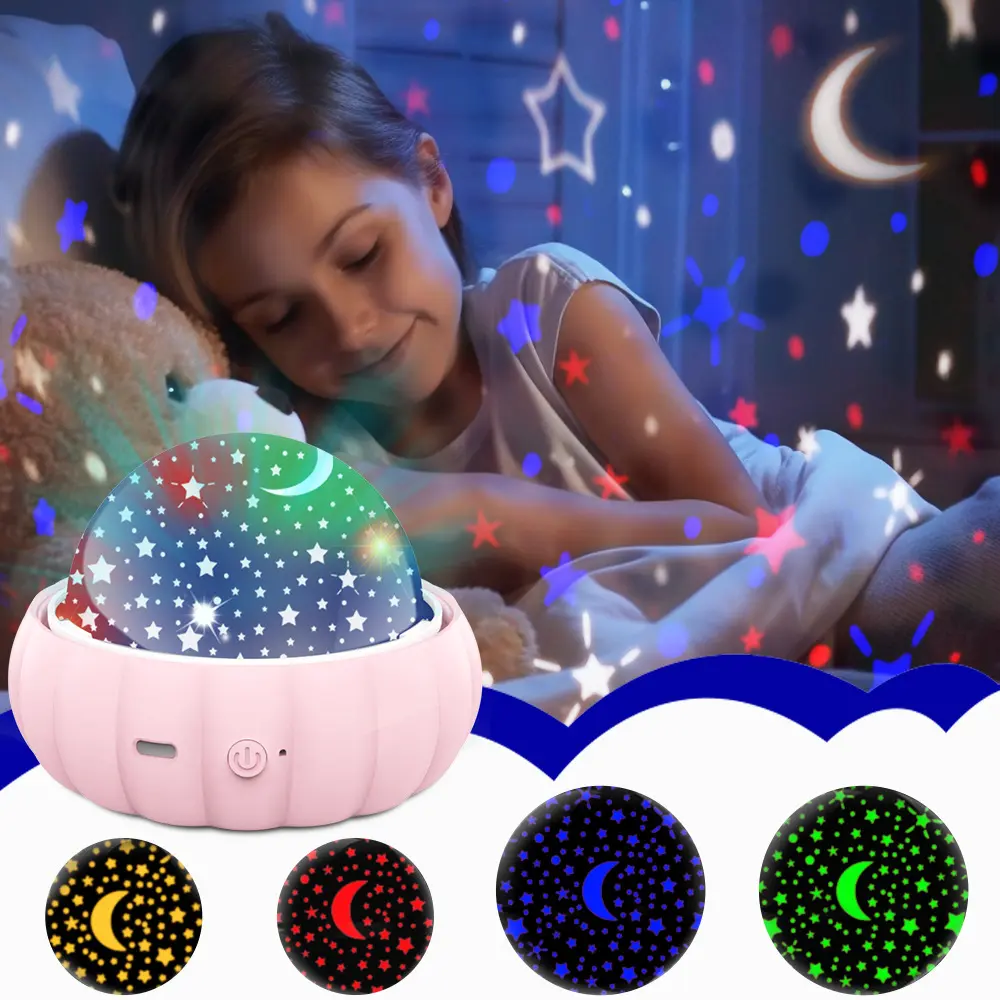 DreamStar 360-Degree Rotating Starry Sky Projector Lamp, Color Changing Indoor Ambient Light, Sleep-Aiding Gift for Kids, Galaxy Projection Bedroom Night Light for Birthdays & Holidays, Color Changing Light summerwins