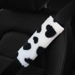Car Seat Belt Cover, Cute Heart Print Car Seat Belt Shoulder Pad, Car Interior Accessories For Women and Men