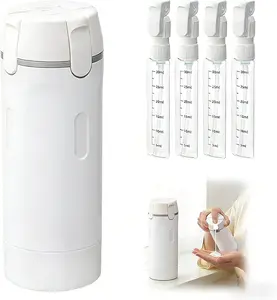 4-in-1 Travel Dispenser Bottle Set for Toiletries Portable Lotion Shampoo Container with Sticker Labels