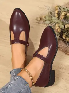 Women's Plus Size Pointed Toe Lace-Up Mary Jane Flats, Casual Elegant Design, Comfortable Daily Walking Shoes, Available Options, Footwear