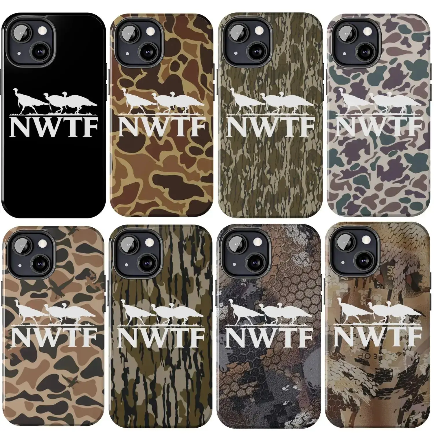 Wild Turkey Hunting Camo Phone Case, NWTF Logo Camouflage iPhone Cover,  Woodland Camo Pattern Phone Skin For iPhone 17 Pro Max 16 Plus 15 14 13  Mini 12 11, For Samsung Galaxy S25 S24 S23 Series - TikTok Shop