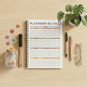 Cleaning Planner for Adults Daily, Household ChoresOrganizer Notebook for Home Management,Weekly &Monthly Cleaning Schedule Checklist,  RoutineTracking, Home Decor, Apartment Decor, SummervibesFunny Stickers