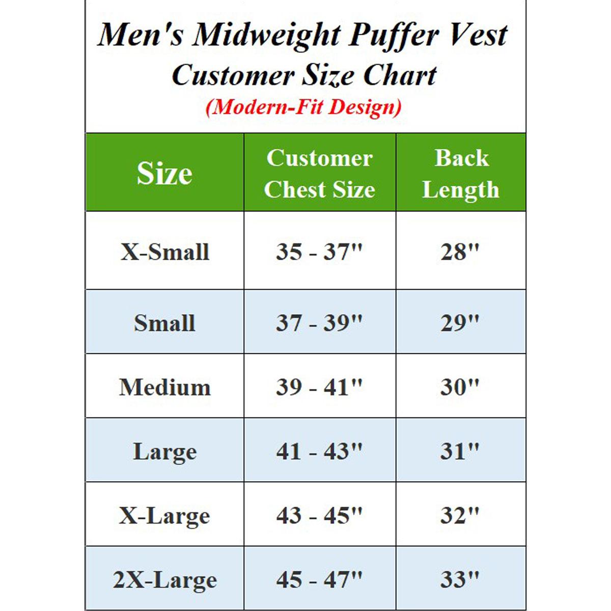 Men's Packable Midweight Puffer Vest, 2-Pack (Sizes XS-2XL)