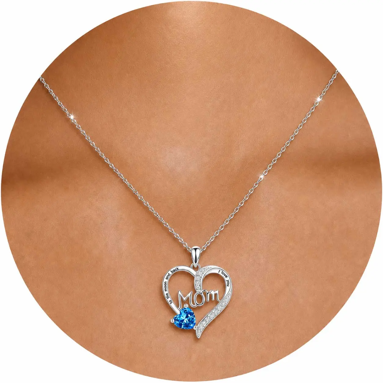 Mom Necklace for Women, Heart Infinity Necklace Cubic Zirconia Pendant Jewelry, Meaningful Mom Gifts for Mother’s Day, Birthday Gifts for Mom Grandma Wife, Christmas Valentine Gifts for Women