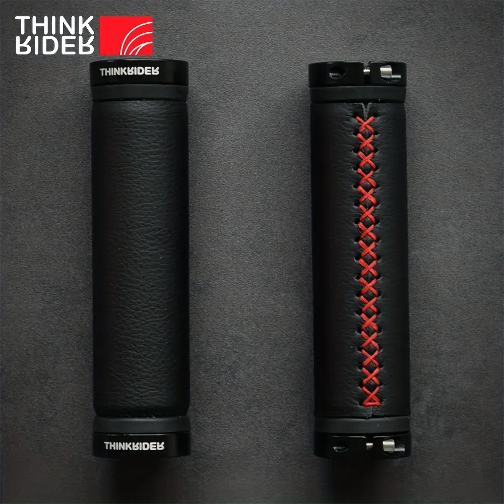 Fiber Leather Handlebar Grips - Ergonomic Non-Slip Design with Aluminum Lock for Secure Riding Experience on City Bikes, Scooters, and Commuter Cycles - Durable, Comfortable, and Easy to Install!