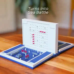 Sea Battle Book Game 3D Printed PlayBook Strategy Board Game Fold-Up Battle Game Compact Travel Game Gift for Gamers 3D Printed Travel Set, Falling Figure Action,Educational Family Gift & Decor