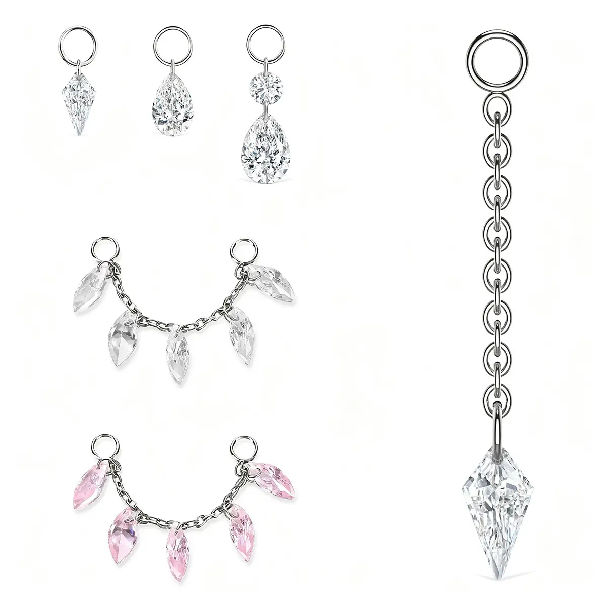 Kutlan Piercing Pendant Chain – Charm Attachment for Conch, Helix, Earlobe & Ear Bone, Hypoallergenic Replacement Accessory