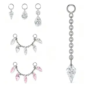 Kutlan Piercing Pendant Chain – Charm Attachment for Conch, Helix, Earlobe & Ear Bone, Hypoallergenic Replacement Accessory