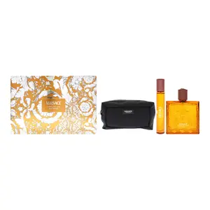 Versace Eros Najim Parfum Pour Homme 3pc Gift Set 3.4 oz Spray, Travel Size & Pouch | Luxury Oriental Woody Men’s Fragrance