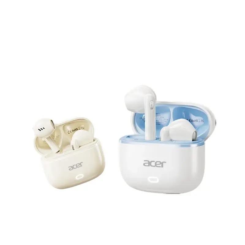Acer OHR656 Type-C Fast Chargeable Case, Stereo Audio, Noise Cancelling Headphone, Built-In Microphone for iPhone, Android, Gaming, Sports, Electronic Headphone, Noise Cancelling Headphones White standby long hi-fi pro powerful sound cuff earbuds Device H