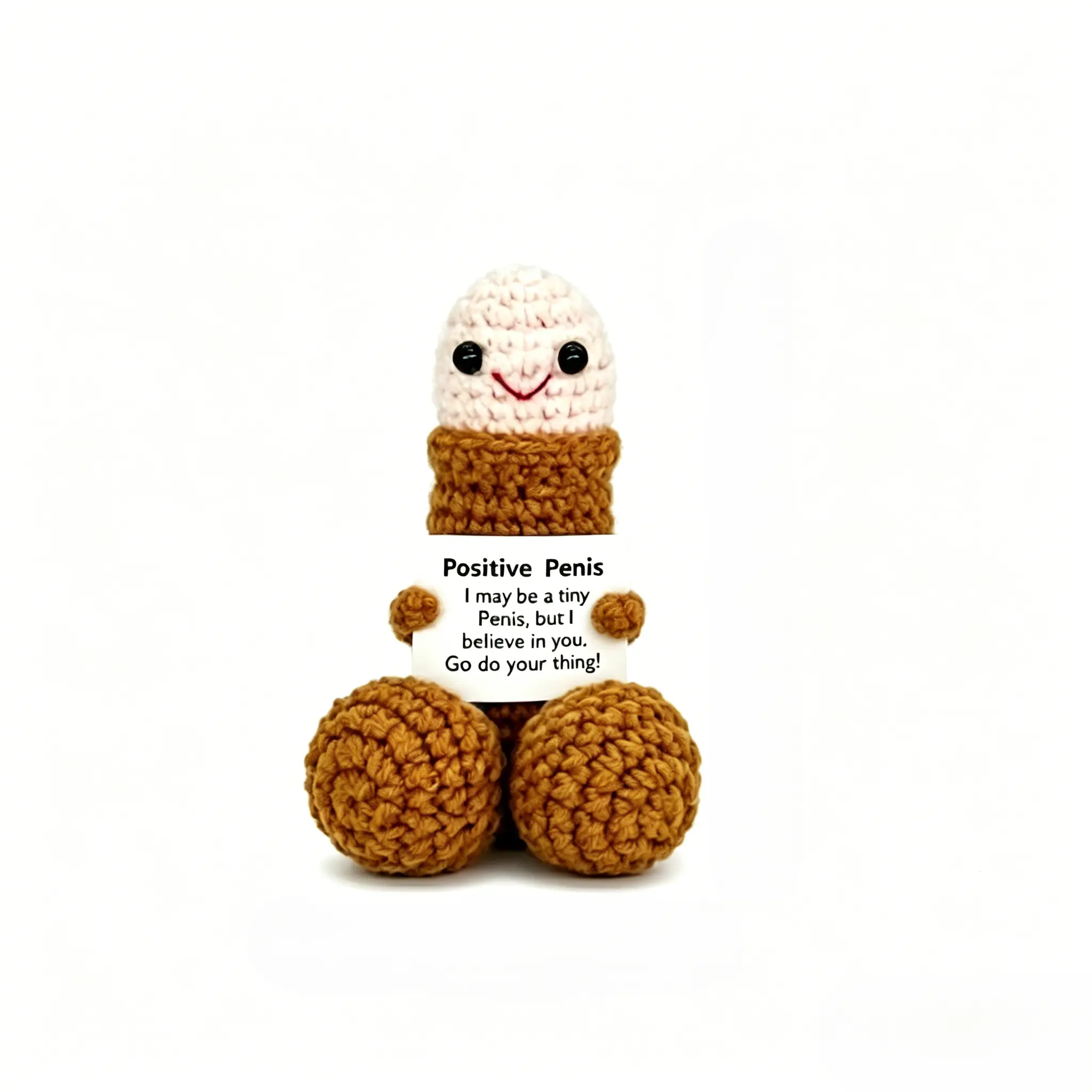 Funny Motivational Crochet Plush | Weird Gag Gift For Him/Her | Viral Desk Decor Adult Gift