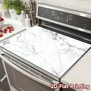 Electric oven and glass stove protection pad, Household placemat, Kitchen Decorative Placemat, scratch resistant, easy to clean surface, compatible with electric ovens, stoves, kitchen countertops, modern marble design