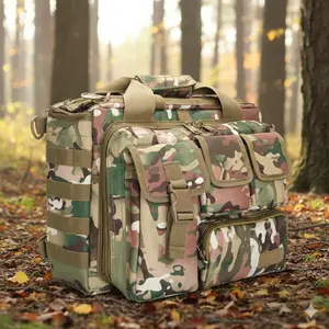 Waterproof Tactical Backpack with Large Capacity, Shockproof Laptop Sleeve, Ventilated Back, Padded Straps, USB Port, Side Water Bottle Pocket, Multi-Compartment Organizer for Hiking, Camping, Travel Gear