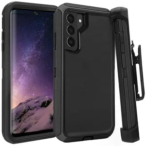 Rugged Defender Case For Samsung Galaxy S23/S23 Plus/S23 Ultra Shockproof Heavyduty Protection Case With Belt Clip(Black)