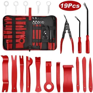 19-piece car interior disassembly tool set, trim panel pry removal tools, car disassembly toolkit, door panels, radio, stereo, audio dashboard connector repair kit, fastener removal set outdoorfun
