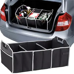 Universal Car Trunk Organizer, Portable Design, Portable Foldable Car Storage Bag with 3 Compartments, Suitable for Suvs, Trucks, Vans, Sedans