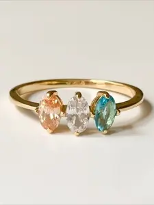 Personalized, fashionable, simple, three color oval style women's ring suitable for parties, banquets, engagements, brides, weddings, women's jewelry gifts, Elegant Fashion Rings