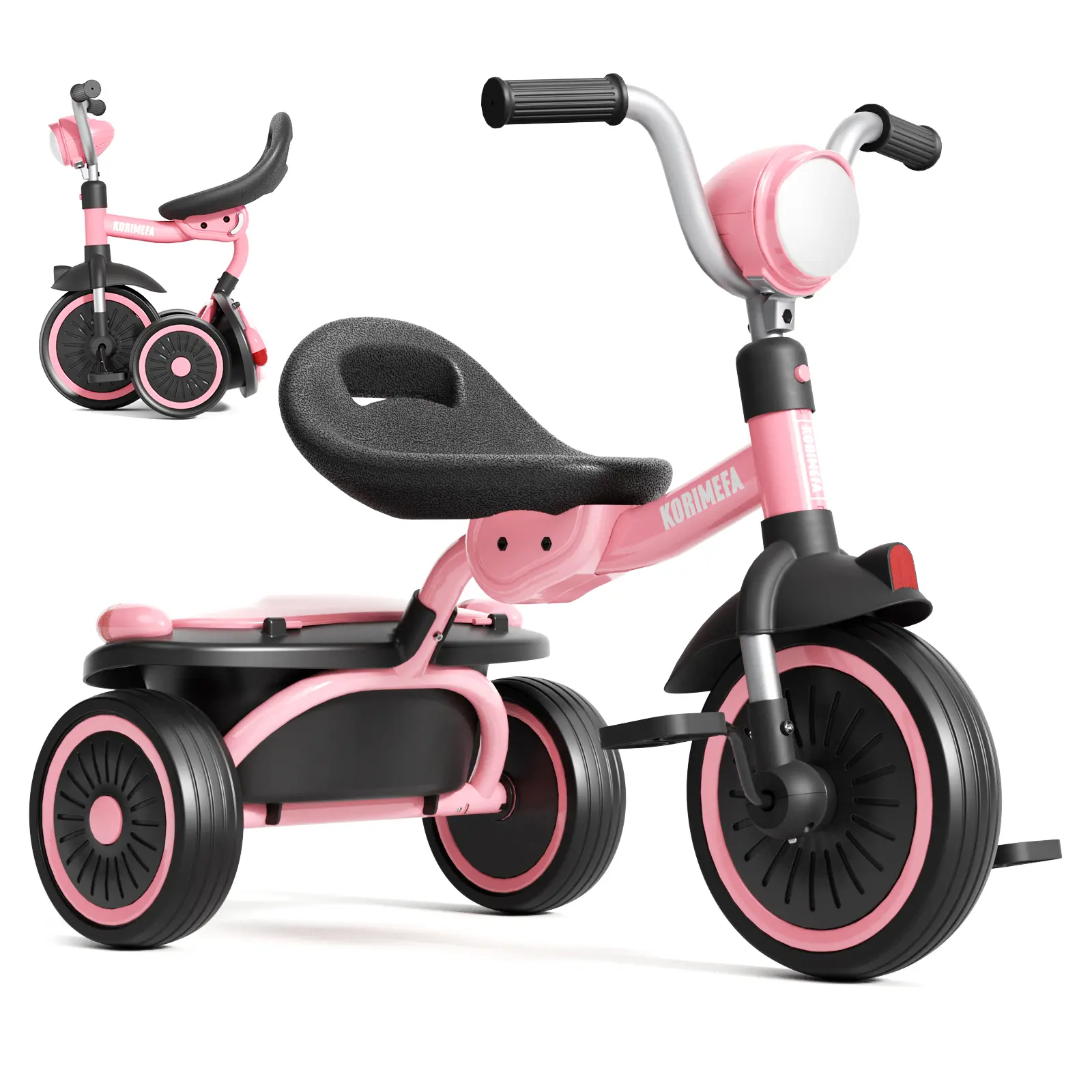 KORIMEFA Toddler Tricycle, Foldable Toddler Bike with Pedals, Tricycle for 2-5 Year Olds, Adjustable Comfortable Seat, Birthday Gifts for 1-5 Years Old Boys and Girls DealsForYouDays Kid Tricycle Lightweight Scooter