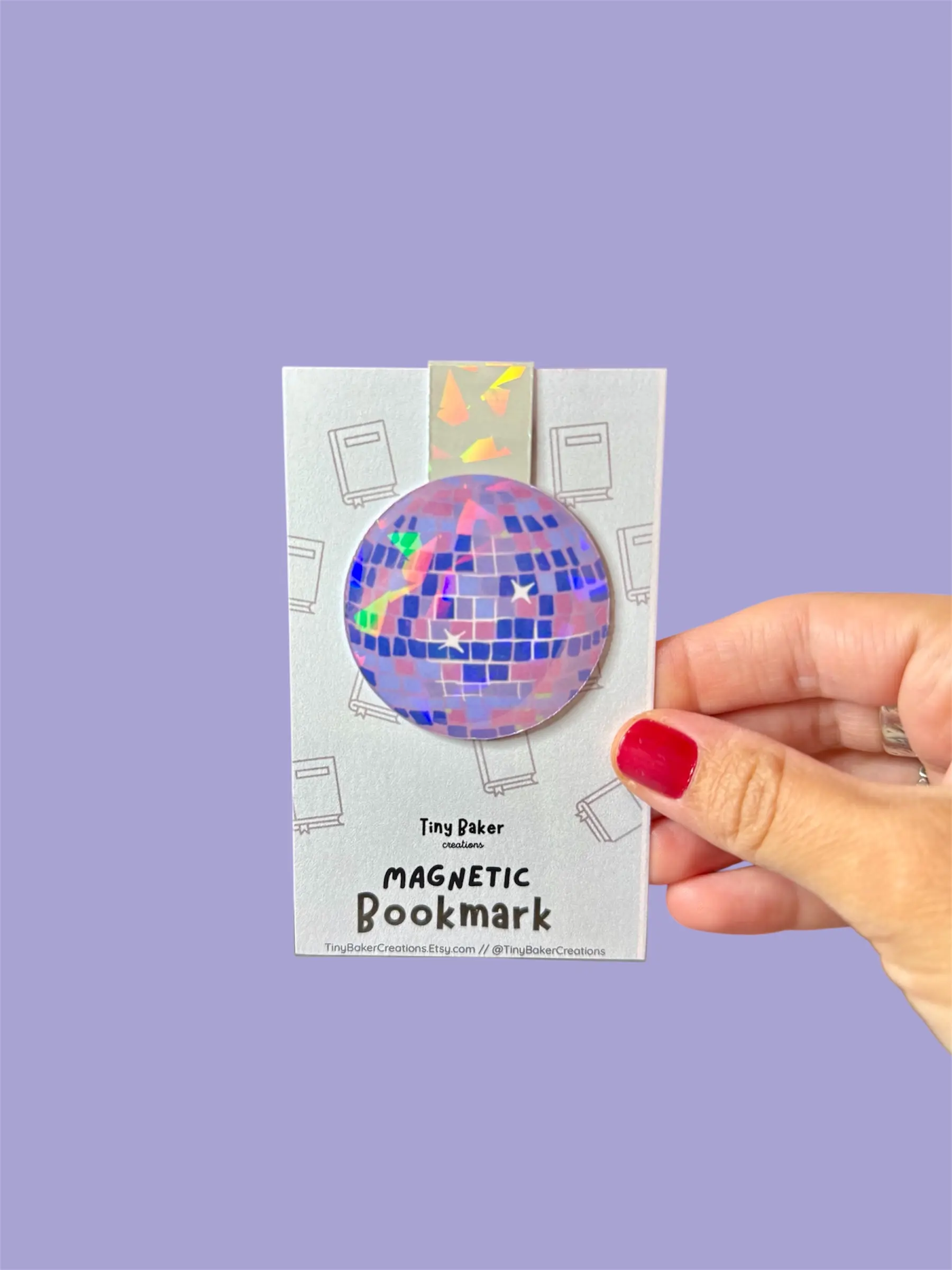 Disco Ball Holographic Magnetic Bookmark | Sparkle Bookmark | Gift For Reader | Reading Accessory