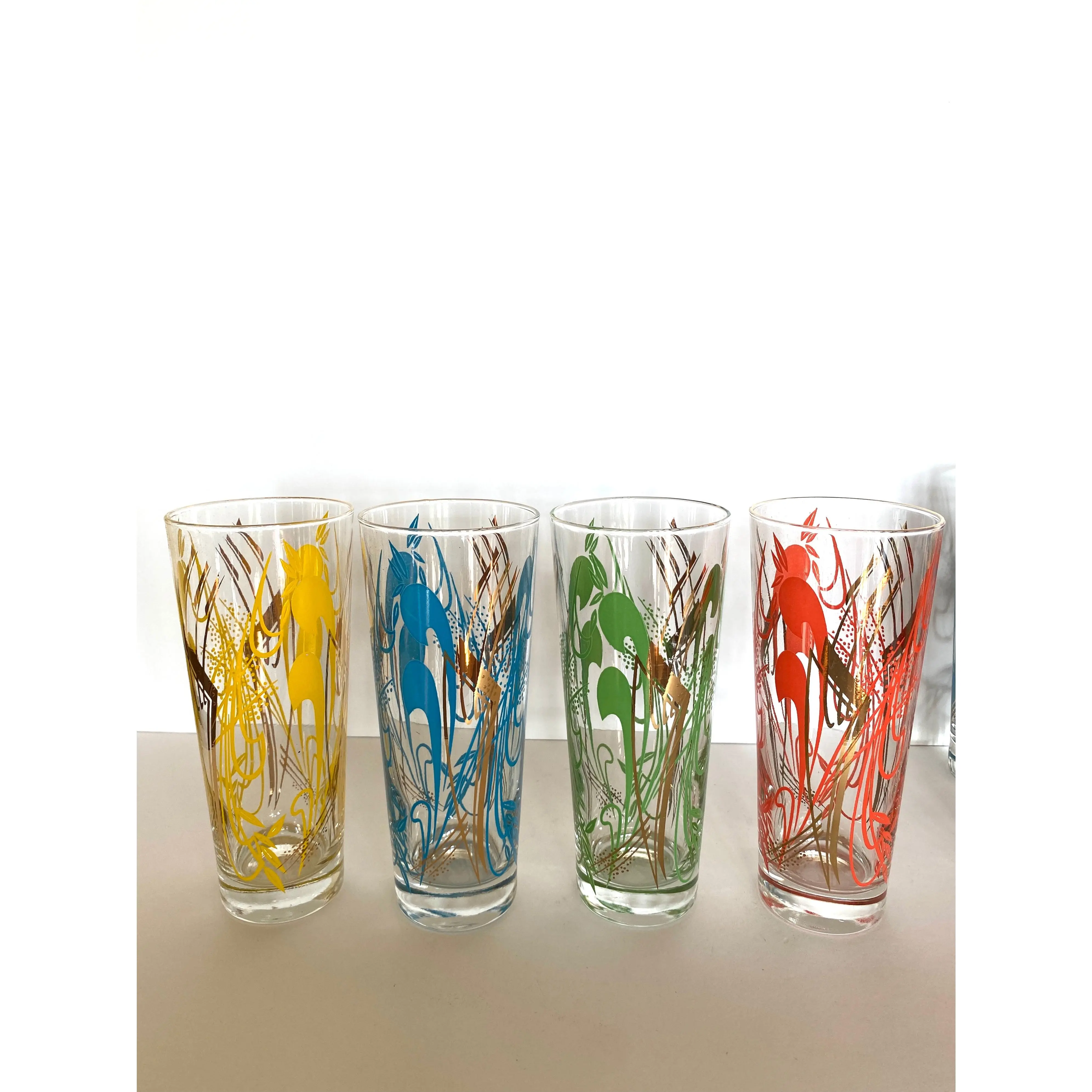 Mid Century Atomic Glasses by Bartlett Collins in original box