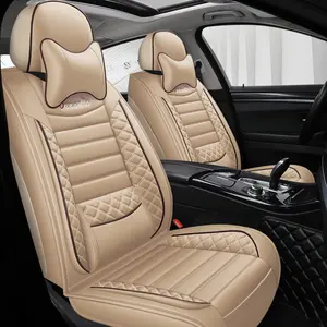 High-quality full-coverage Nappa leather car seat covers: Featuring a luxurious diamond-quilted design to elevate your interior—all-season seat covers